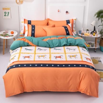 91家纺网 家纺一手货源 找家纺 佑佳家纺2024新款140克磨毛印花植物羊绒四件套 罗马庄园