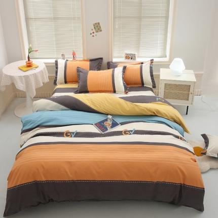 91家纺网 家纺一手货源 找家纺 佑佳家纺2024新款140克磨毛印花植物羊绒四件套 时尚达人