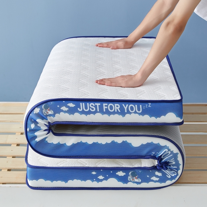 91家纺网 家纺一手货源 找家纺 时奥家纺 2023新款学生宿舍乳胶海绵床垫 海洋蓝