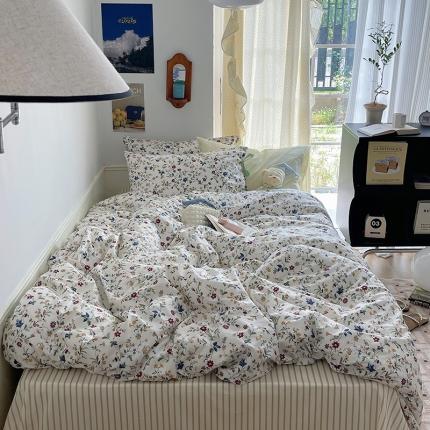 91家纺网 家纺一手货源 找家纺 （总）昔可 2023新款亲肤韩系全棉绑带款四件套