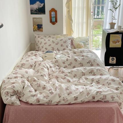 91家纺网 家纺一手货源 找家纺 （总）昔可 2023新款亲肤韩系全棉绑带款四件套