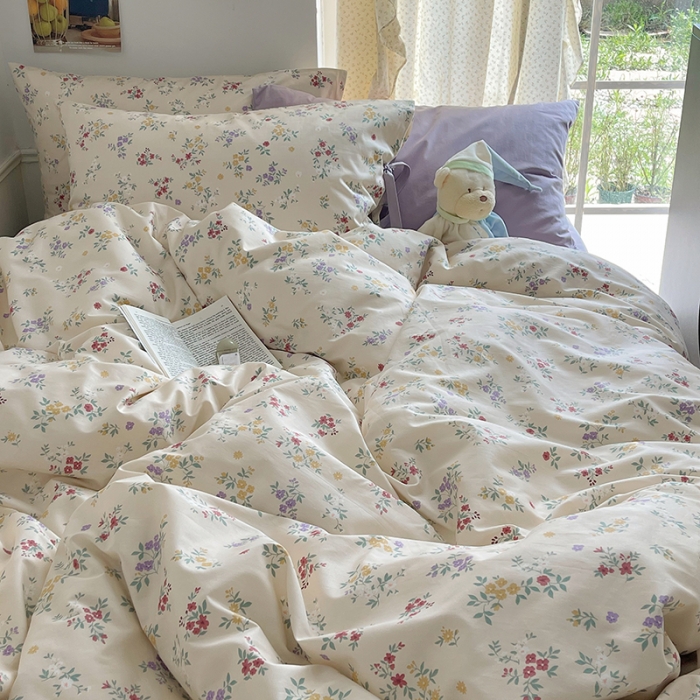 91家纺网 家纺一手货源 找家纺 （总）昔可 2023新款亲肤韩系全棉绑带款四件套