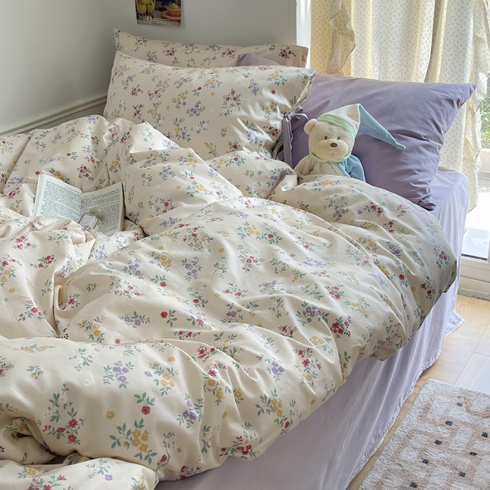 91家纺网 家纺一手货源 找家纺 （总）昔可 2023新款亲肤韩系全棉绑带款四件套