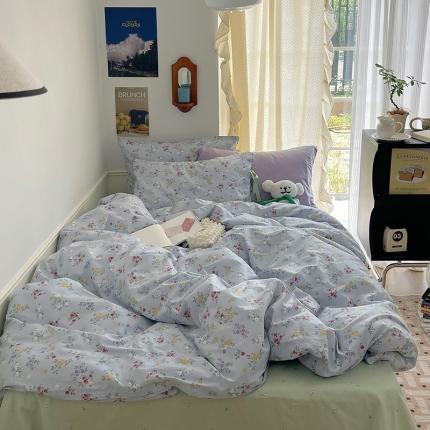 昔可 2023新款亲肤韩系全棉绑带款四件套 里斯本夏日