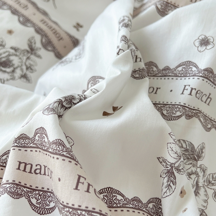 91家纺网 家纺一手货源 找家纺 昔可 2023新款亲肤韩系全棉绑带款四件套 水墨山茶