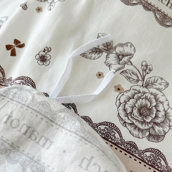 91家纺网 家纺一手货源 找家纺 昔可 2023新款亲肤韩系全棉绑带款四件套 水墨山茶