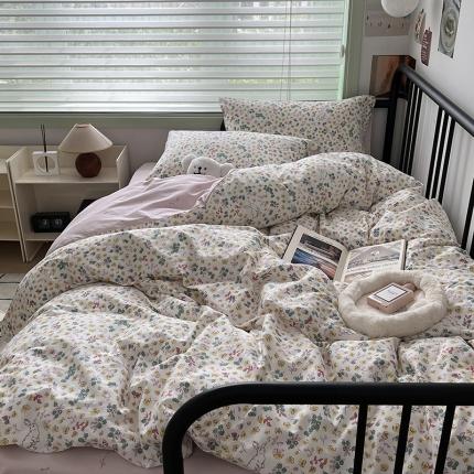 昔可 2023新款全棉卡通小清新四件套 春日多巴胺