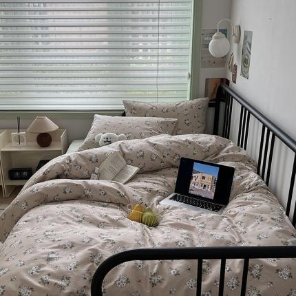 昔可 2023新款全棉卡通小清新四件套 栀子茉莉