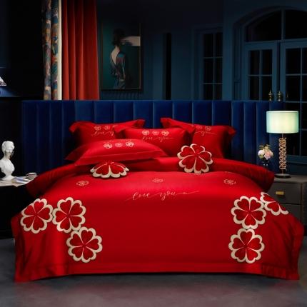 美娘阁 2023年秋冬新品长绒棉刺绣系列婚庆 四件套/多件套 宠爱