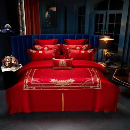 美娘阁 2023年秋冬新品长绒棉刺绣系列婚庆 四件套/多件套 情定今生