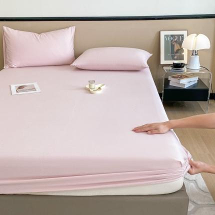 91家纺网 家纺一手货源 找家纺 丽美人 2023新款40支纯色全棉床笠 樱花粉