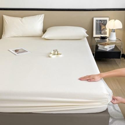 91家纺网 家纺一手货源 找家纺 丽美人 2023新款40支纯色全棉床笠 栀子白