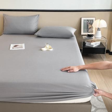 丽美人 2023新款40支纯色全棉床笠 芦苇灰