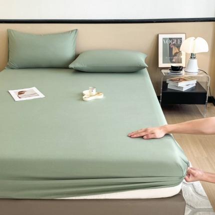 丽美人 2023新款40支纯色全棉床笠 青木绿