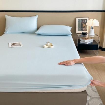 丽美人 2023新款40支纯色全棉床笠 清新蓝