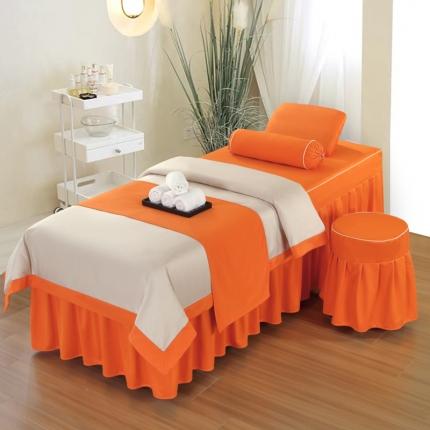 依然佳 2023新款美容床罩系列 橙+白