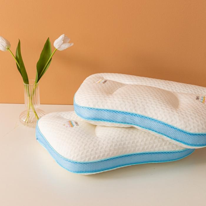 91家纺网 家纺一手货源 找家纺 2023新款天丝针织棉彩虹儿童枕头枕芯