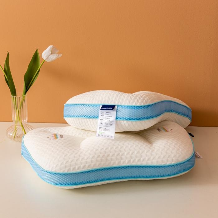 91家纺网 家纺一手货源 找家纺 2023新款天丝针织棉彩虹儿童枕头枕芯