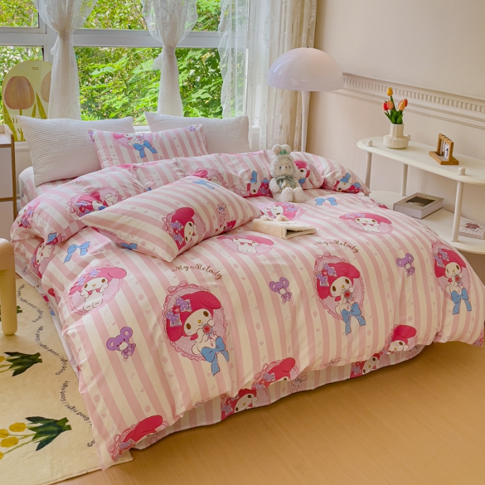 91家纺网 家纺一手货源 找家纺 感遇 2023新款三丽鸥卡通四件套 美乐蒂