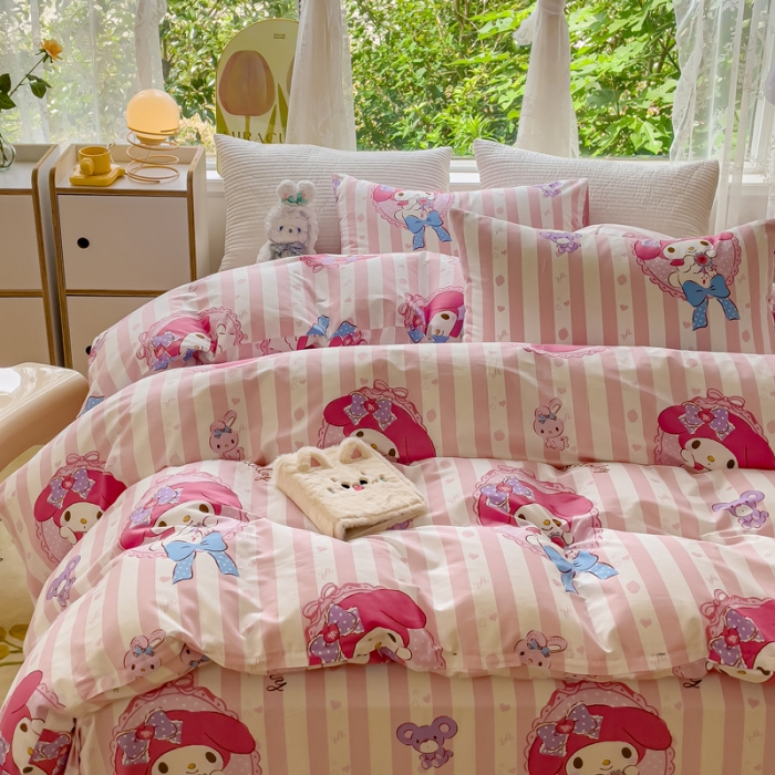 91家纺网 家纺一手货源 找家纺 感遇 2023新款三丽鸥卡通四件套 美乐蒂