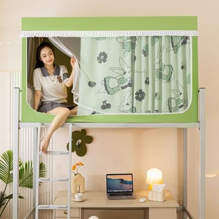 91家纺网 家纺一手货源 找家纺 青竹苑 2023新款强遮光涂银公主风学生蚊帐 萌小兔