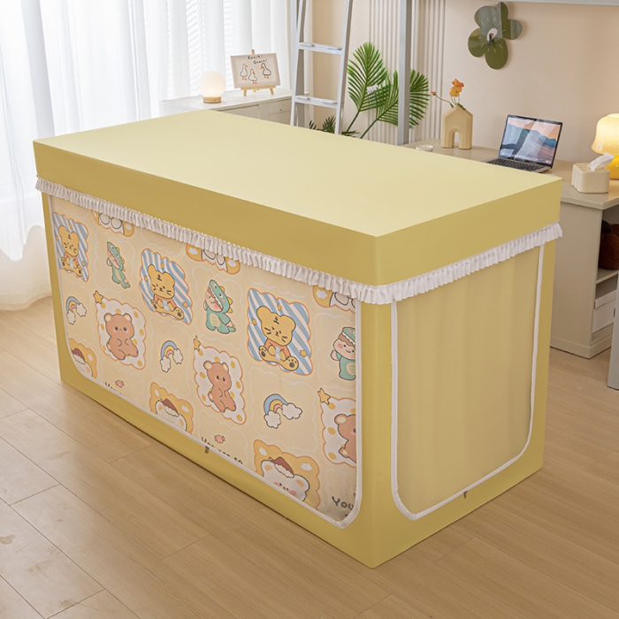 91家纺网 家纺一手货源 找家纺 青竹苑 2023新款强遮光涂银公主风学生蚊帐 动物派对