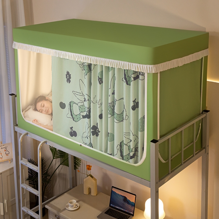 91家纺网 家纺一手货源 找家纺 青竹苑 2023新款强遮光涂银公主风学生蚊帐 萌小兔