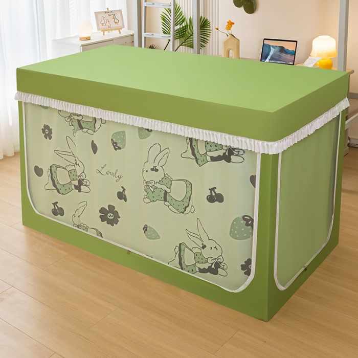 91家纺网 家纺一手货源 找家纺 青竹苑 2023新款强遮光涂银公主风学生蚊帐 萌小兔