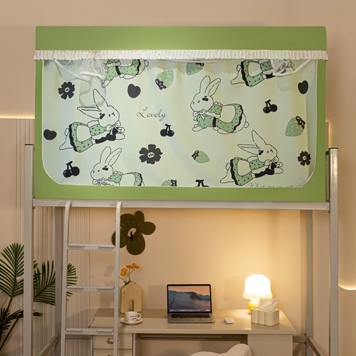 91家纺网 家纺一手货源 找家纺 青竹苑 2023新款强遮光涂银公主风学生蚊帐 萌小兔