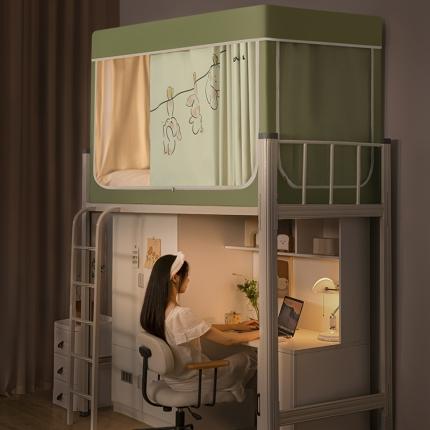 91家纺网 家纺一手货源 找家纺 （总）青竹苑 2023新款强遮光涂银坐床印花和纯色学生蚊帐