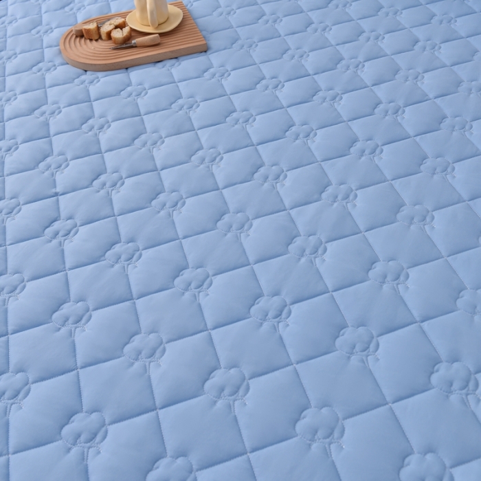 91家纺网 家纺一手货源 找家纺 A类新疆棉花填充夹棉床笠母婴级床笠单件纯色床罩保护罩套全包围 蓝