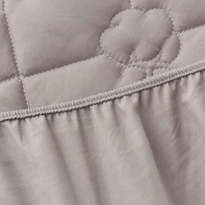 91家纺网 家纺一手货源 找家纺 A类新疆棉花填充夹棉床笠母婴级床笠单件纯色床罩保护罩套全包围 灰