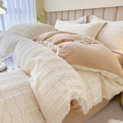 91家纺网 家纺一手货源 找家纺 （总）人人爱 2025新款兔兔绒保暖四件套