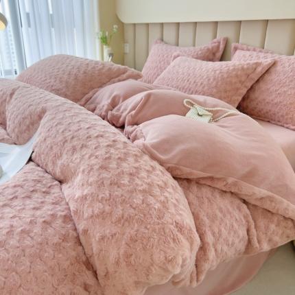 91家纺网 家纺一手货源 找家纺 （总）人人爱 2025新款兔兔绒保暖四件套