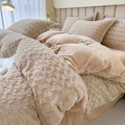 91家纺网 家纺一手货源 找家纺 （总）人人爱 2025新款兔兔绒保暖四件套