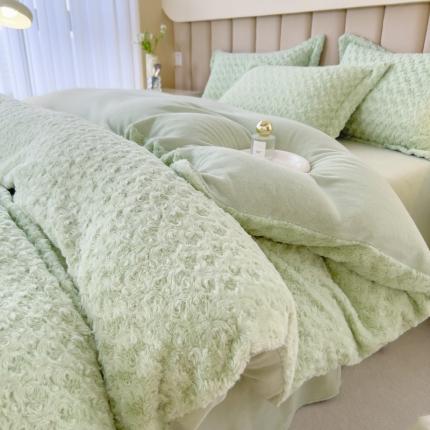 91家纺网 家纺一手货源 找家纺 （总）人人爱 2025新款兔兔绒保暖四件套