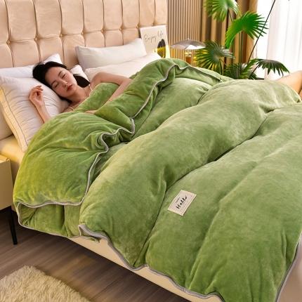 91家纺网 家纺一手货源 找家纺 （总2）牵梦萦 2025新款纯色加厚牛奶绒法莱绒单被套