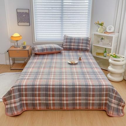 91家纺网 家纺一手货源 找家纺 沐纯家居 2023春夏新品40S全棉12868水洗印花床盖 日落格