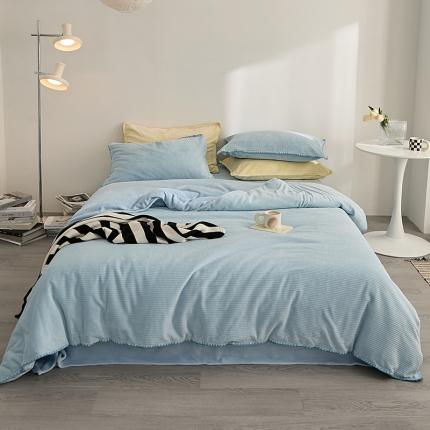 91家纺网 家纺一手货源 找家纺 （总）邦妮家纺 2024新款华夫格贝壳边四件套