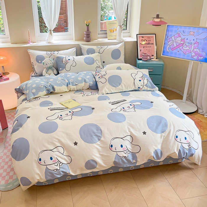 91家纺网 家纺一手货源 找家纺 （总）金爱家 2023新款三丽鸥正版授权纯棉印花系列四件套