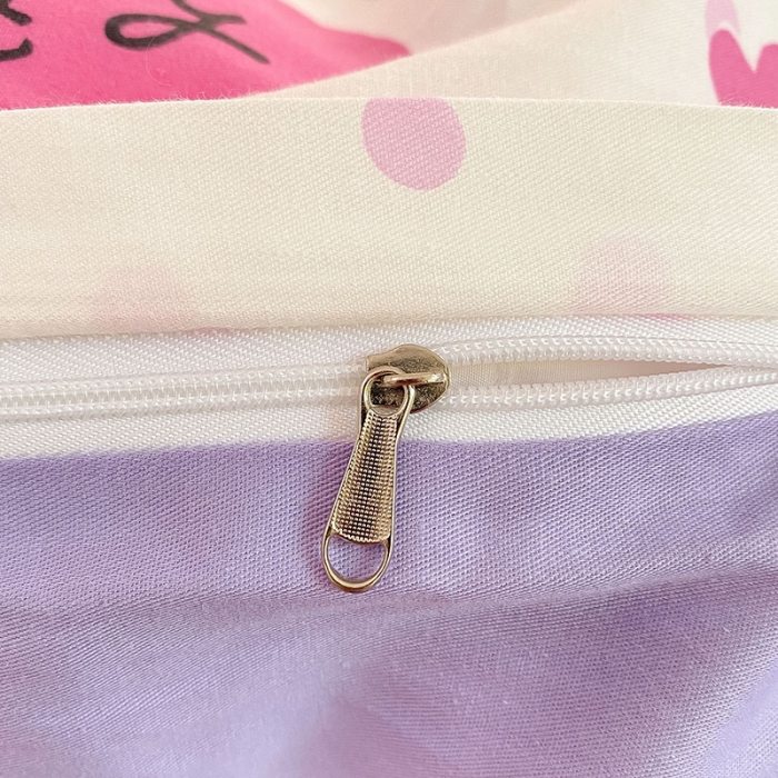 91家纺网 家纺一手货源 找家纺 金爱家 2023新款三丽鸥正版授权纯棉印花系列四件套 棉三丽鸥-甜筒库洛米