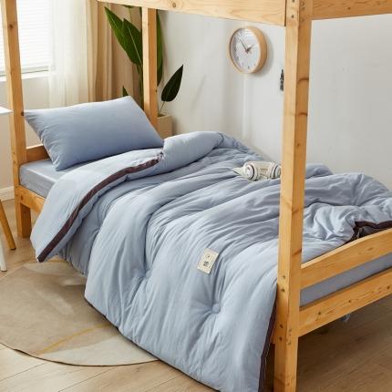 91家纺网 家纺一手货源 找家纺 格子铺 2024新款学生立体棉花被 立体-蓝