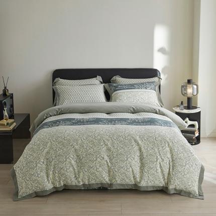 91家纺网 家纺一手货源 找家纺 （总）希文 2023秋冬新品全棉生态磨毛印花拼角款四件套