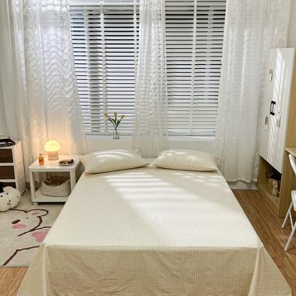 洋铭区 2023新款全棉单品床单 小紫爱心