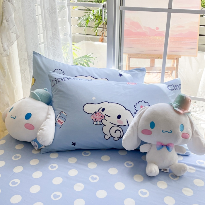 91家纺网 家纺一手货源 找家纺 暮思 2023新款正版授权三丽鸥全棉四件套系列 冰淇淋玉贵狗