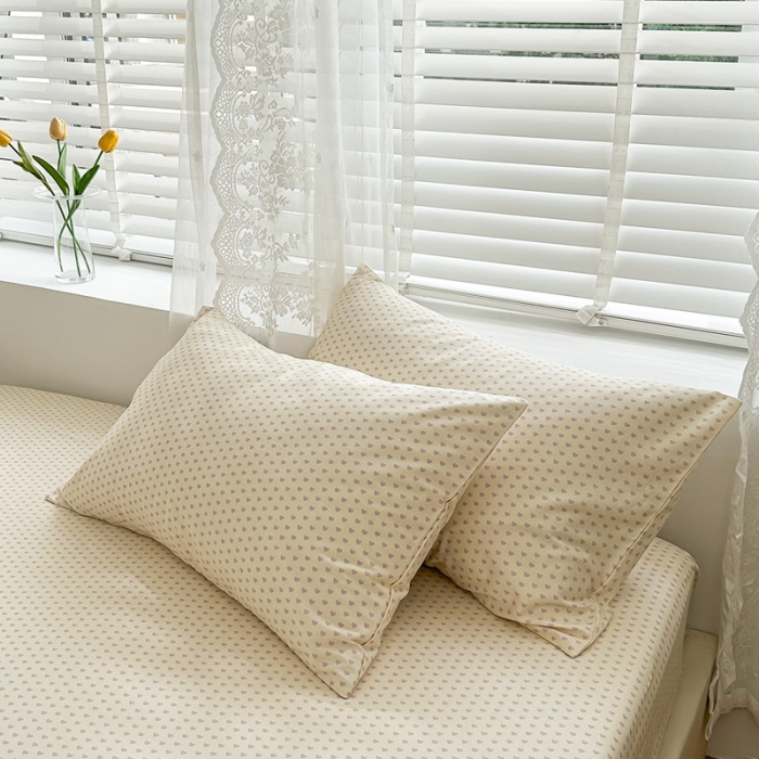 91家纺网 家纺一手货源 找家纺 洋铭区 2023新款全棉单品床笠 小紫爱心