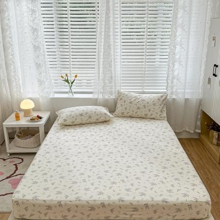 洋铭区 2023新款全棉单品床笠 紫樱花