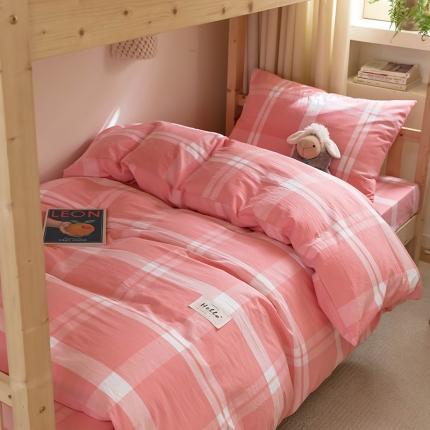 91家纺网 家纺一手货源 找家纺 （总）寐眠 2023新款全棉色织水洗棉学生三件套