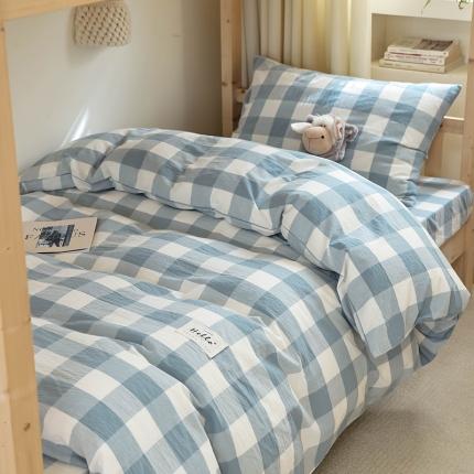 91家纺网 家纺一手货源 找家纺 （总）寐眠 2023新款全棉色织水洗棉学生三件套