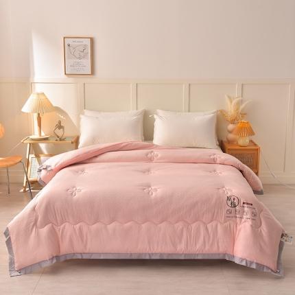 91家纺网 家纺一手货源 找家纺 （总）易展家居 2023新款水洗棉麻泡泡纱大豆被